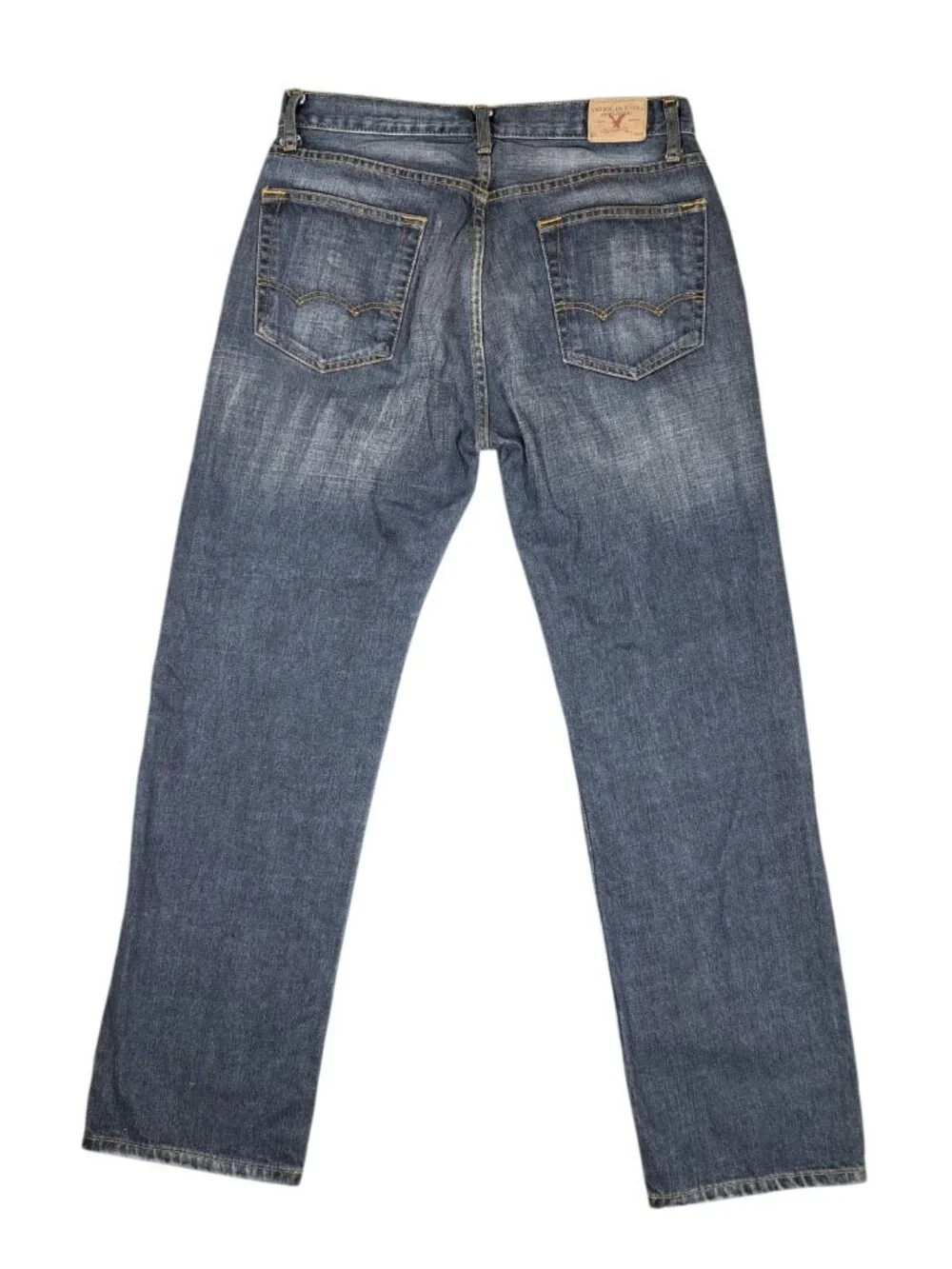 Vintage American Eagle Jeans Mens 32x32 Button Fly Y2K 90s Blue Straight Leg